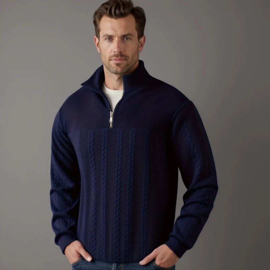 Elite Half Zip Cable Knit Jumper