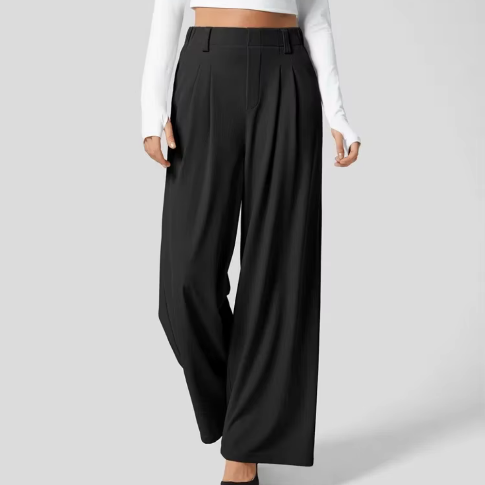 High-Waisted Wide-Leg Trousers