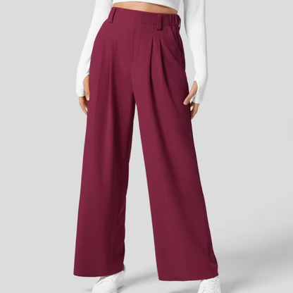 High-Waisted Wide-Leg Trousers