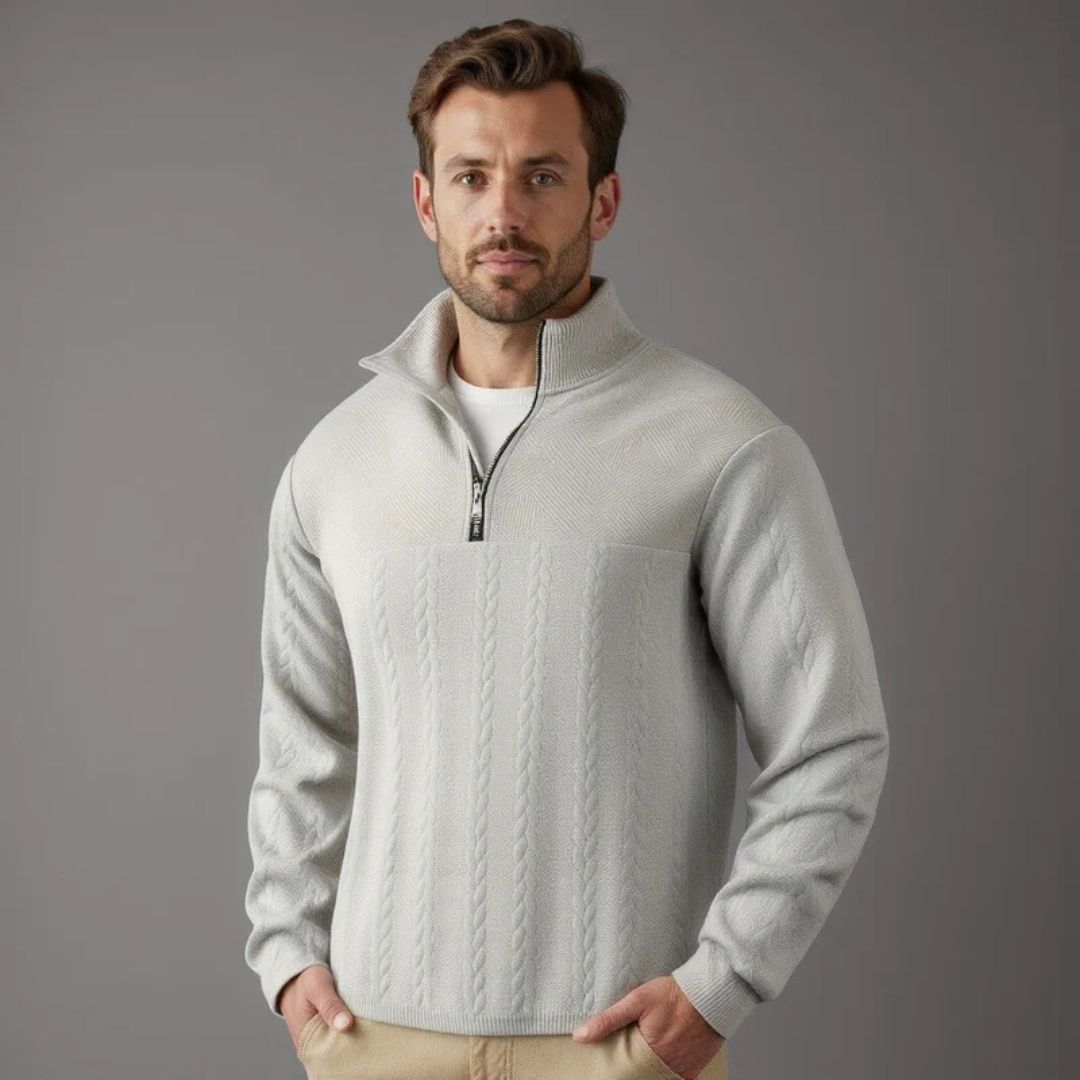 Elite Half Zip Cable Knit Jumper