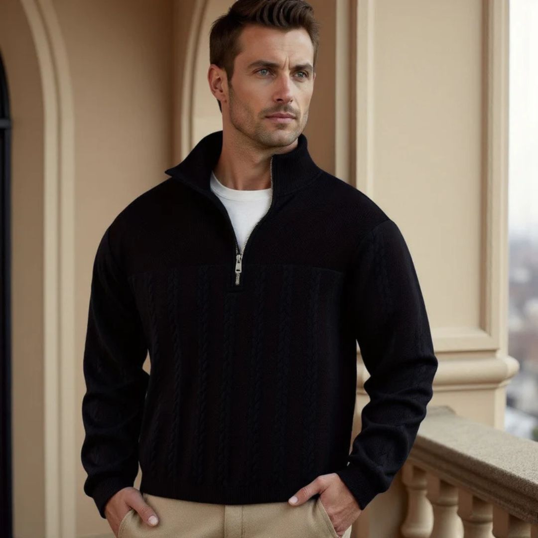 Elite Half Zip Cable Knit Jumper