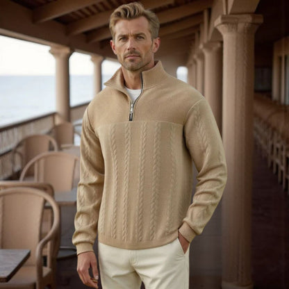 Elite Half Zip Cable Knit Jumper