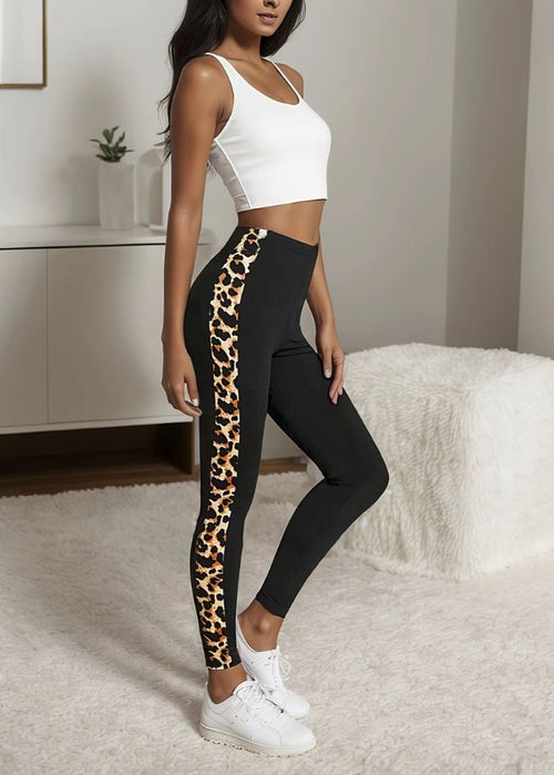 Leopard Side Stripe Leggings