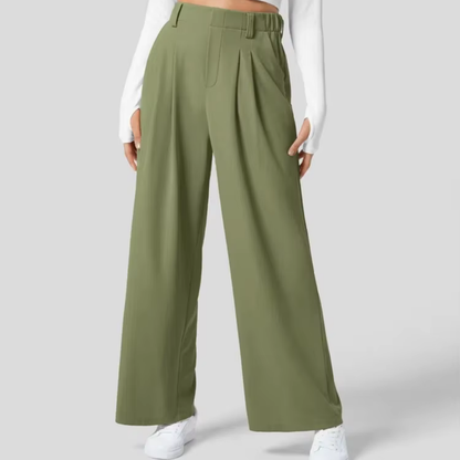 High-Waisted Wide-Leg Trousers