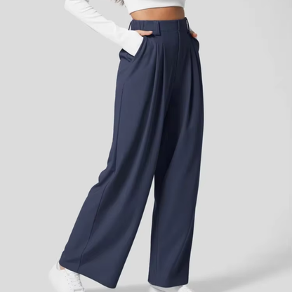 High-Waisted Wide-Leg Trousers