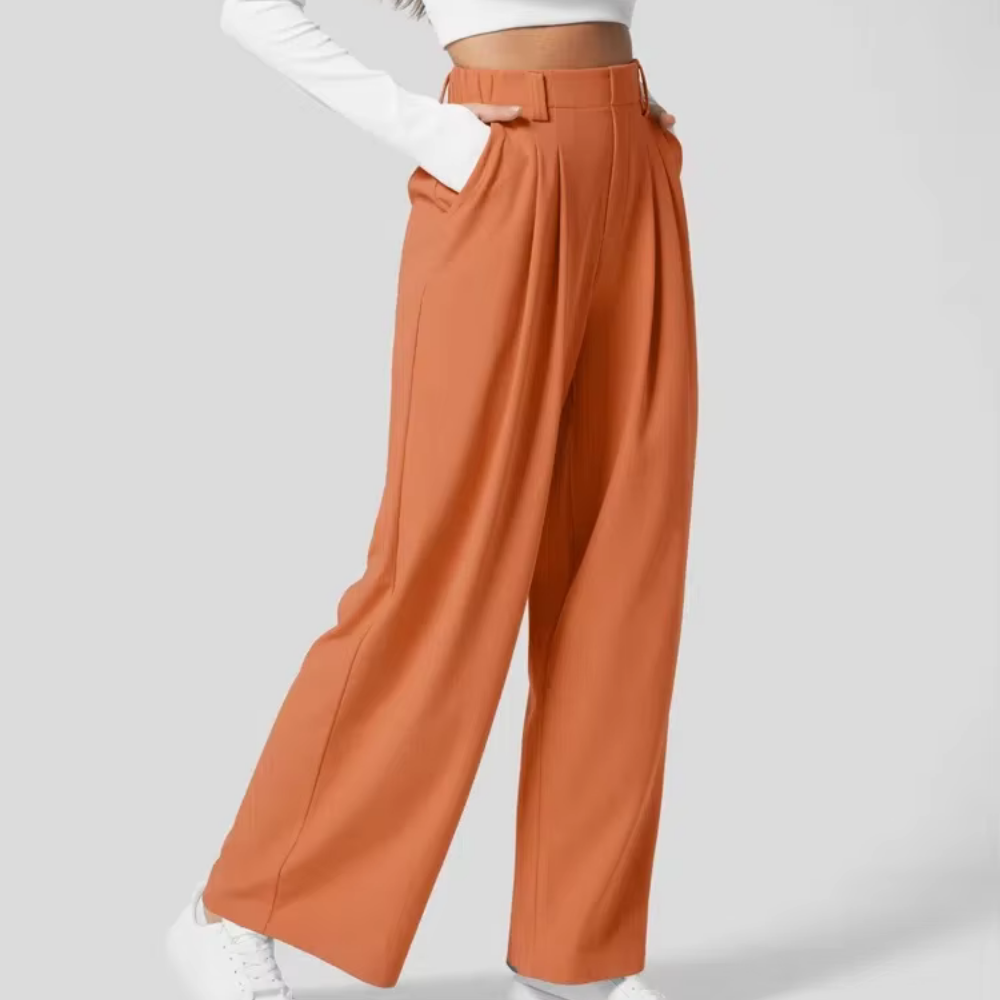 High-Waisted Wide-Leg Trousers