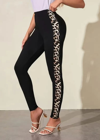 Leopard Side Stripe Leggings