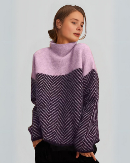 Herringbone Elegance Knitted Jumper