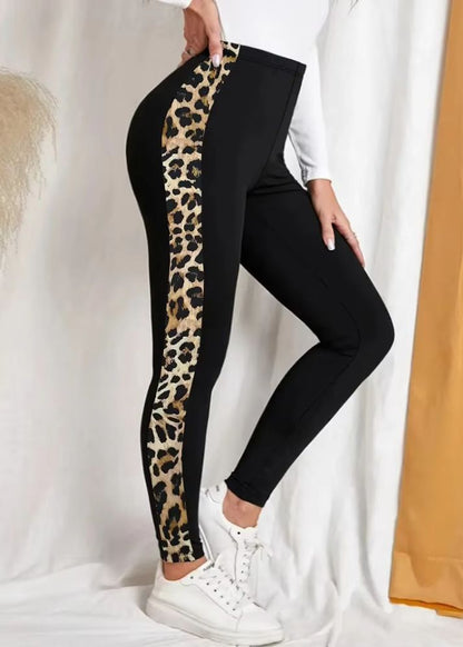 Leopard Side Stripe Leggings