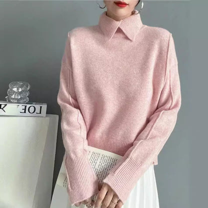 Women's Elegant Collared Knit Jumper