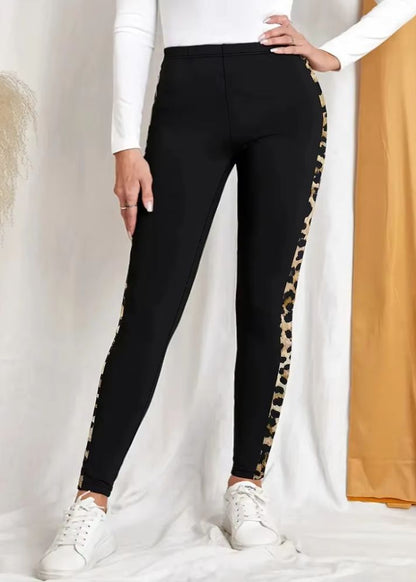 Leopard Side Stripe Leggings