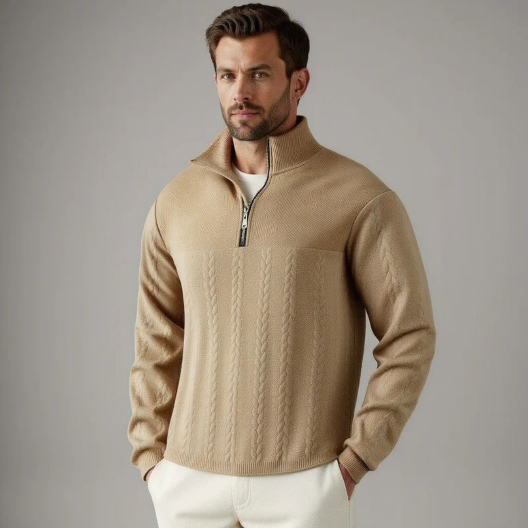 Elite Half Zip Cable Knit Jumper