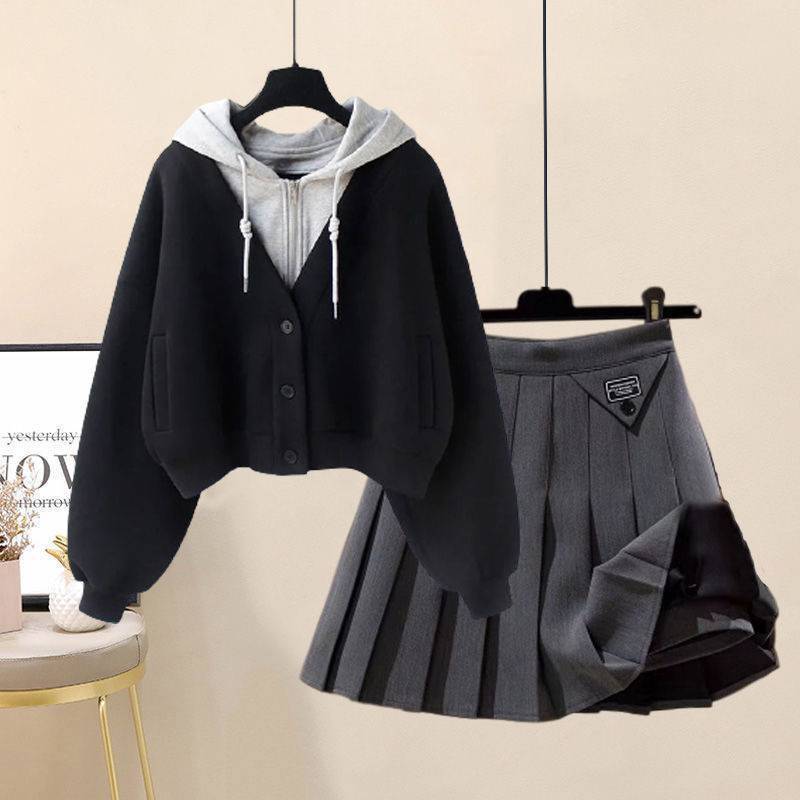 Chic 2-Piece Skirt & Hoodie Set