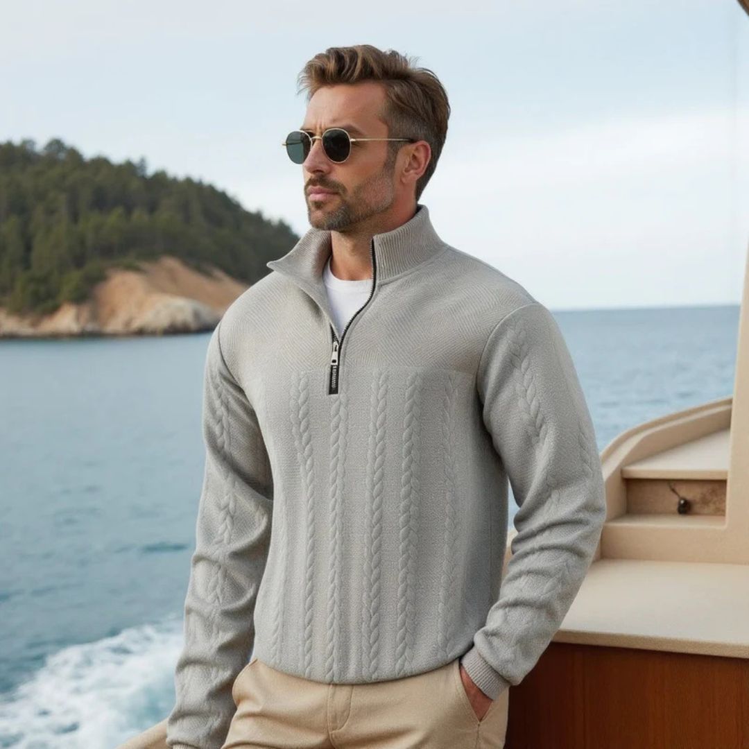 Elite Half Zip Cable Knit Jumper