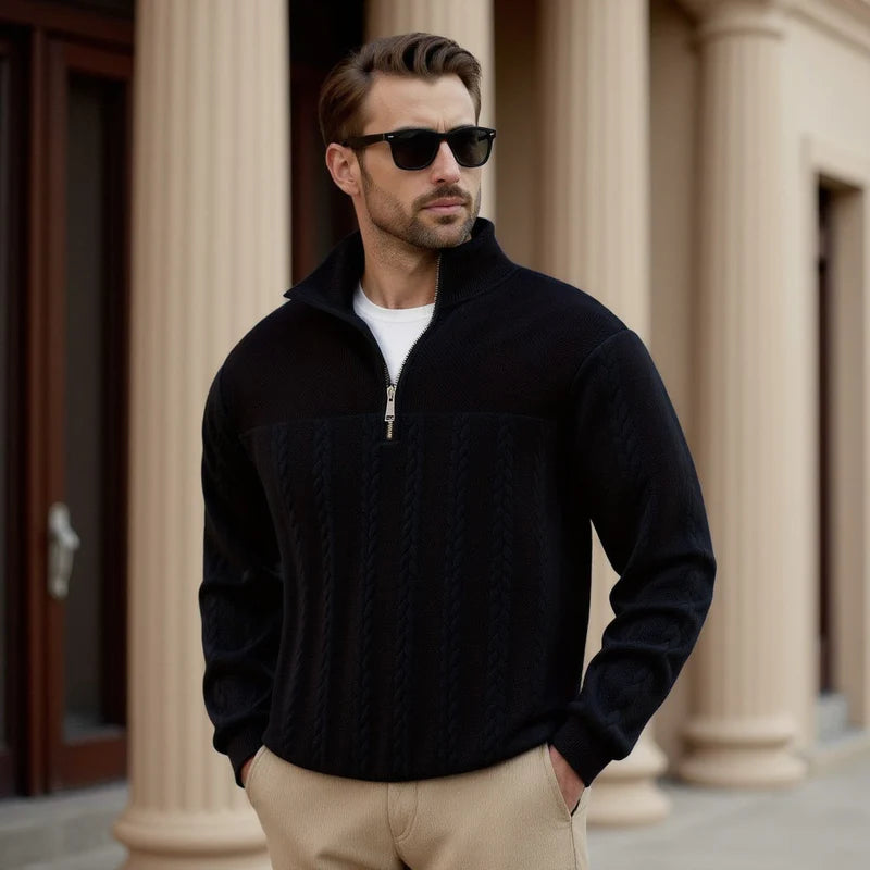 Elite Half Zip Cable Knit Jumper