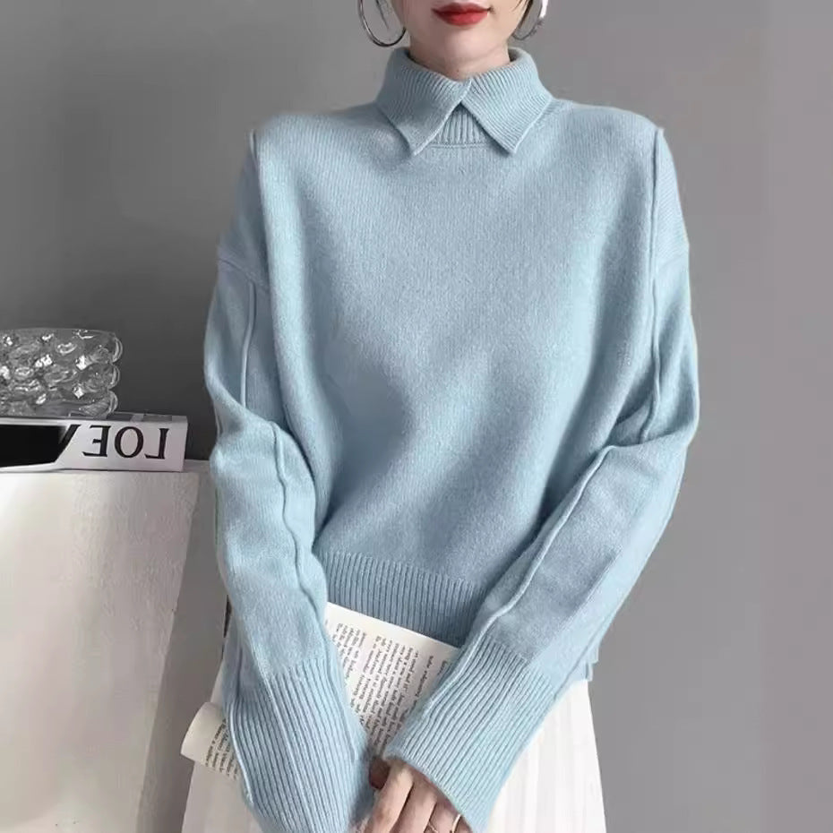 Women's Elegant Collared Knit Jumper