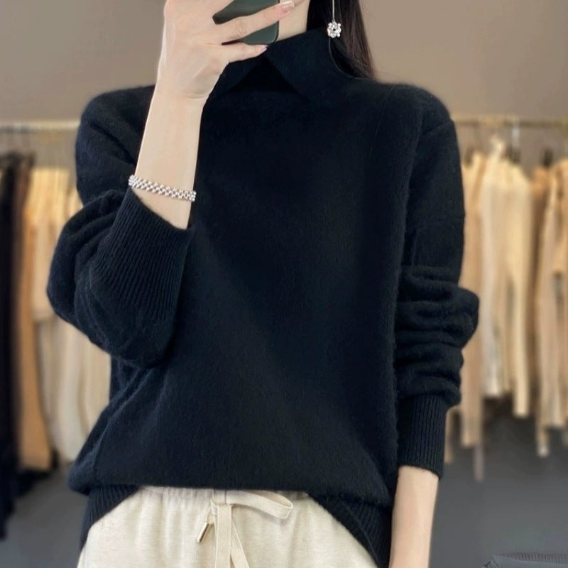 Women's Elegant Collared Knit Jumper